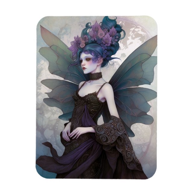 Goth Dark Fairy Girl Fantasy Art Magnet (Vertical)