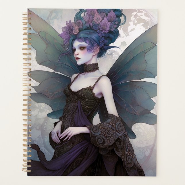 Goth Dark Fairy Girl Fantasy Art Planner (Front)