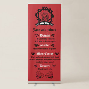 Goth Dark Romance Wedding Menu Retractable Banner
