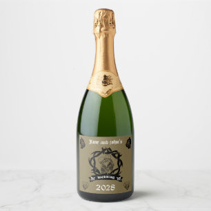 Goth Dark Romance Wedding Menu Sparkling Wine Label