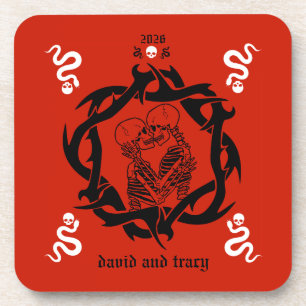 Goth Dark Romantic Lovers Gift Coaster