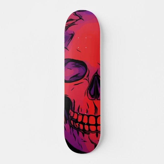 Goth Death Skull Skeleton Custom Skateboard (Front)