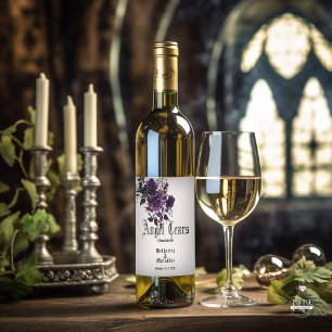 Goth Deep Amethyst Purple White Wine  Wine Label