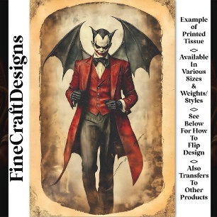 Goth Devil Vampire Sinister Makeup BB3 Decoupage Tissue Paper