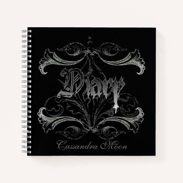 Goth Diary Personalised Notebook (Front)