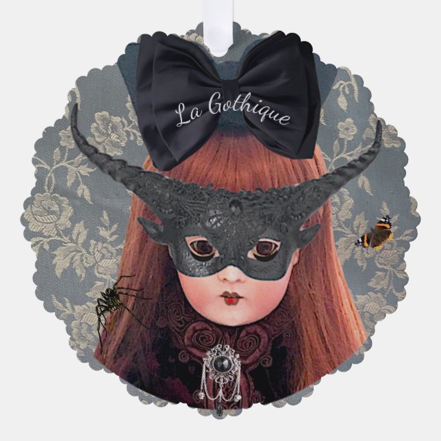 Goth  Doll Ornament Card (Front)