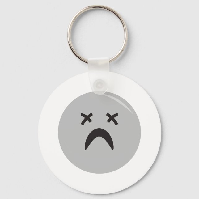 goth emo face key ring (Front)