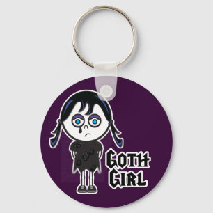 Goth Emo Girl Key Ring