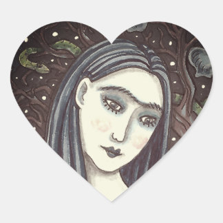 GOTH EVE, DARK GARDEN OF EDEN, WOMAN, SERPENT HEART STICKER
