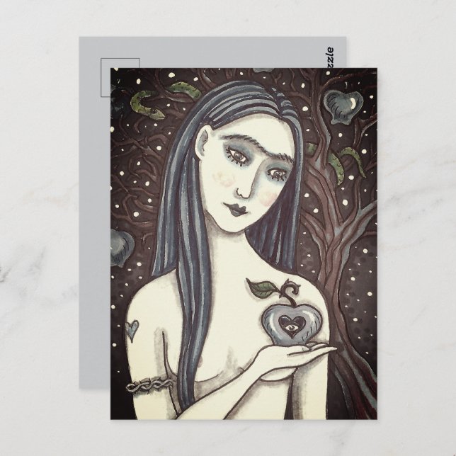 GOTH EVE, DARK GARDEN OF EDEN, WOMAN, SERPENT POSTCARD (Front/Back)