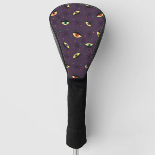 Goth Eyes Witchy Purple Pattern Occult Golf Head Cover