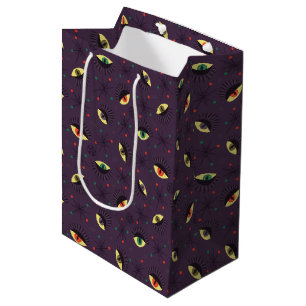 Goth Eyes Witchy Purple Pattern Occult Medium Gift Bag