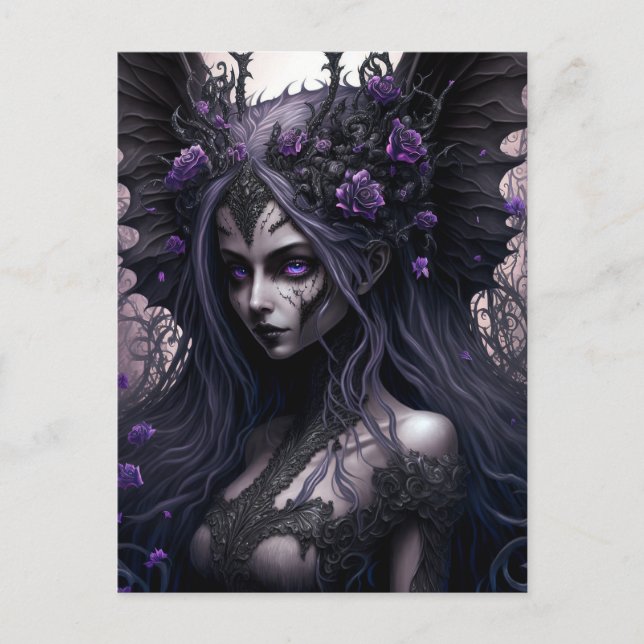 Goth Fairy Dark Fantasy Art Postcard (Front)
