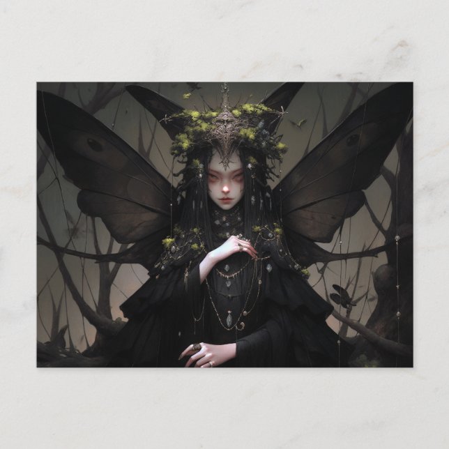 Goth Fairy Girl Fantasy Art Postcard (Front)