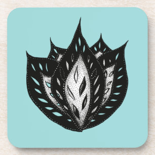 Goth flower abstract tattoo design coaster