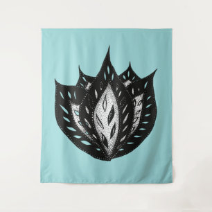 Goth flower abstract tattoo design tapestry