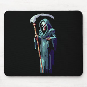 Goth Gamer 8 Bit Pixel Art Video Game Grim Reaper  Mouse Mat