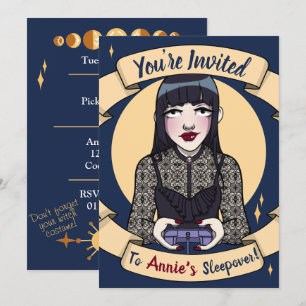 Goth Gamer Girl Sleepover Invitation