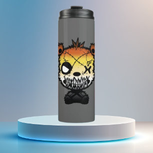 Goth Gay Bear Pride Flag Coloured Bear Thermal Tumbler
