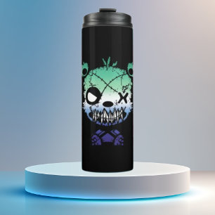 Goth Gay MLM Pride Flag Coloured Bear Thermal Tumbler