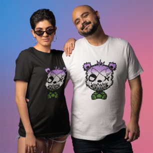 Goth Genderqueer Pride Flag Coloured Bear T-Shirt