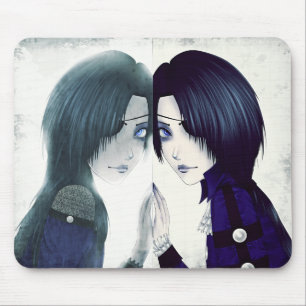 Goth ghost twin mouse mat