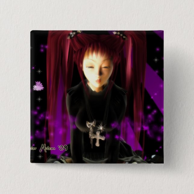 Goth Girl 15 Cm Square Badge (Front)