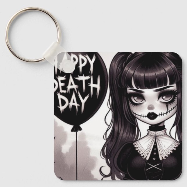 Goth Girl  Key Ring (Front)