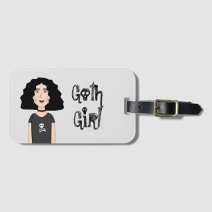 Goth girl luggage tag