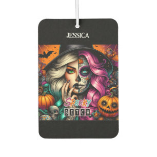 Goth Girl Personalized Name Halloween  Car Air Freshener