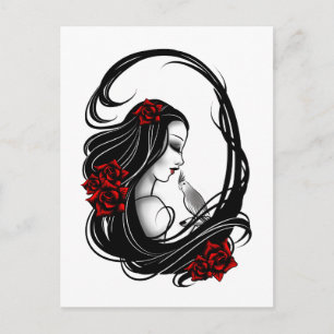 Goth girl postcard