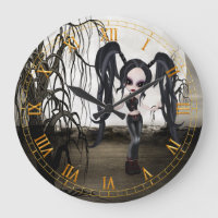 Goth Girl Wall Clock