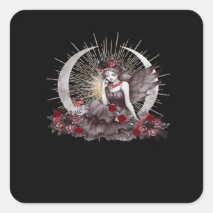 Goth Girl Whimsigoth Classic Square Sticker