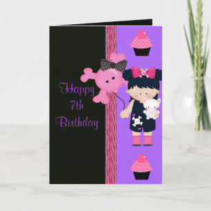 Goth Girlie Cupcake Birthday Card