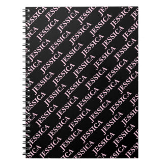 Goth Girly Pink & Black Name Feminine Office Notebook
