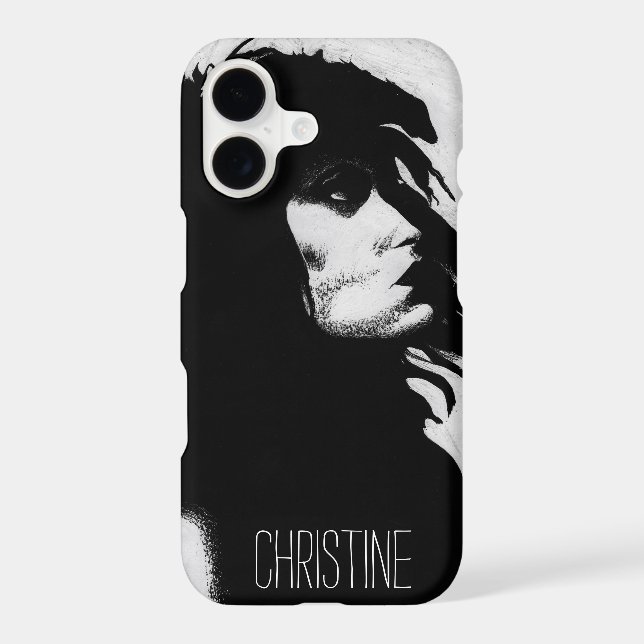 Goth Goddess Portrait Original Art Black White (Back)