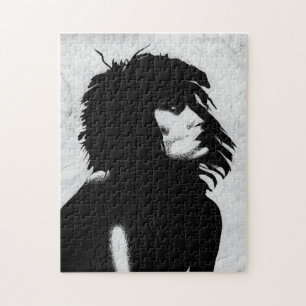 Goth Goddess Woman Portrait Iconic Fashion Art Jigsaw Puzzle