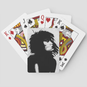 Goth Goddess Woman Portrait Iconic Fashion Art Playing Cards