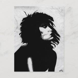 Goth Goddess Woman Portrait Iconic Fashion Art Postcard