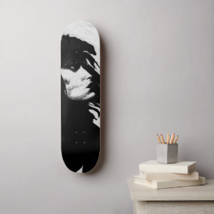 Goth Goddess Woman Portrait Iconic Fashion Art Skateboard