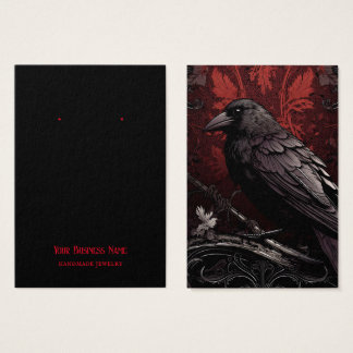 Goth Gothic Raven Crow Bird Earring Display Card