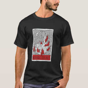Goth Gothic Tarot Occult Burning Church Grunge Met T-Shirt