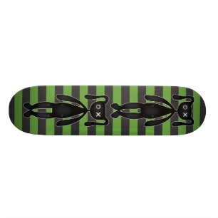 Goth Green and Black Bunny Skateboard