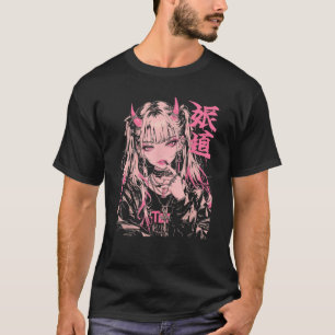 Goth Grunge Demon Anime Girl Waifu Horror Alt Aest T-Shirt
