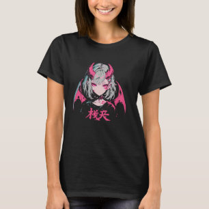 Goth Grunge Demon Anime Girl Waifu Horror Alt Aest T-Shirt