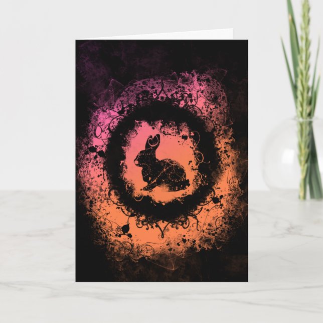 Goth-Grunge Easter Bunny Holiday Card (Front)