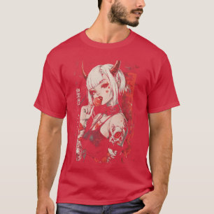 Goth Grunge Girl Waifu Demon Anime Horror Alt Aest T-Shirt