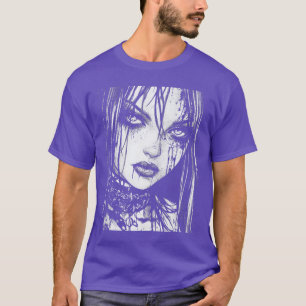 Goth Grunge Girl Waifu Demon Anime Horror Alt Aest T-Shirt