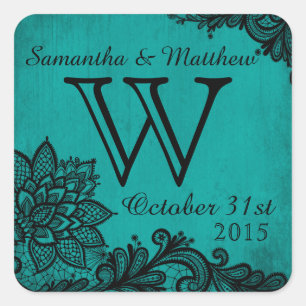 Goth Grunge Lace Wedding Gift Label