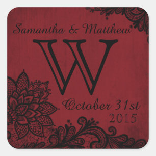 Goth Grunge Lace Wedding Gift Label